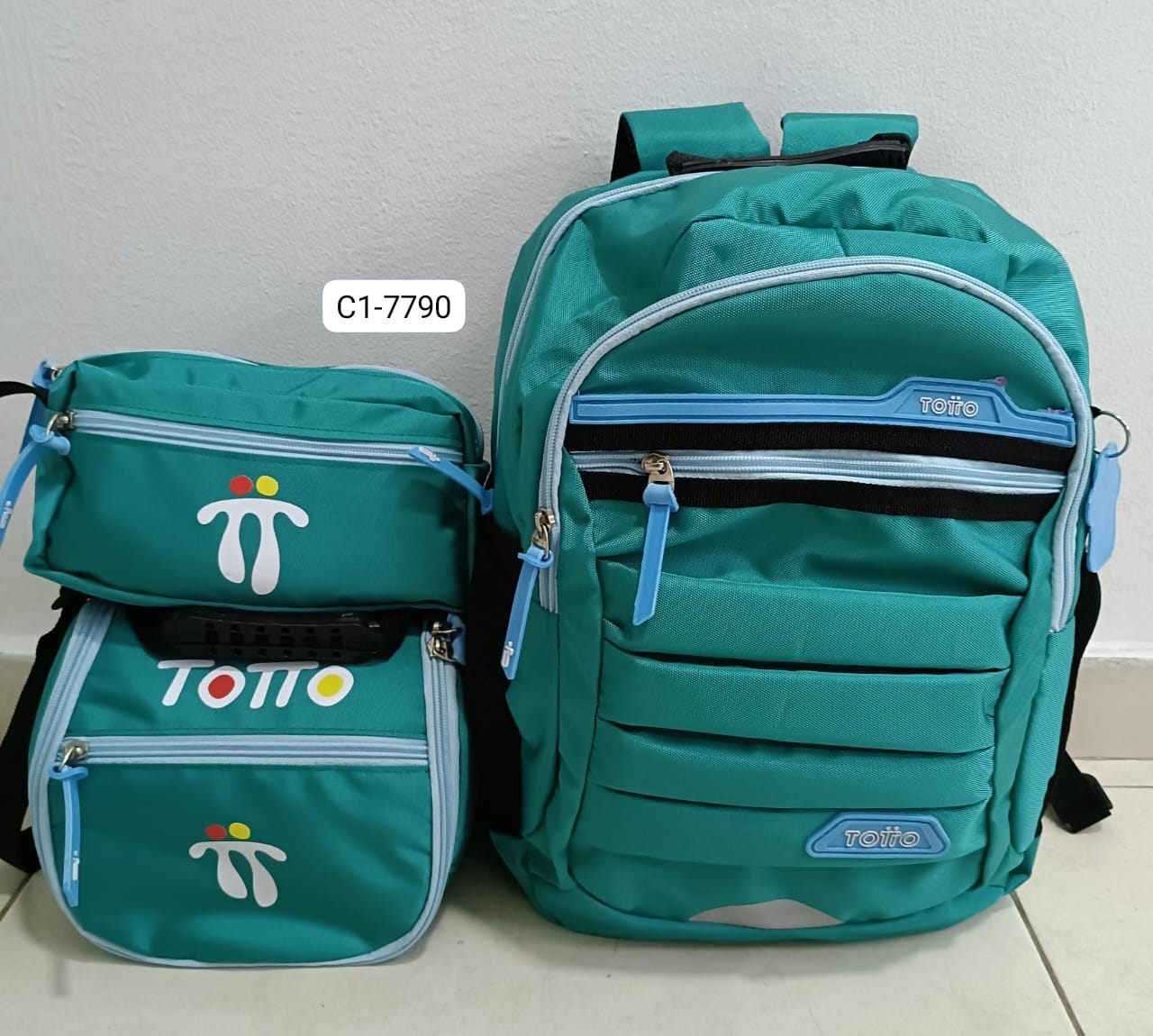 Combo Morral, Lonchera, cartuchera Para Niño (3 Piezas) C1-7790