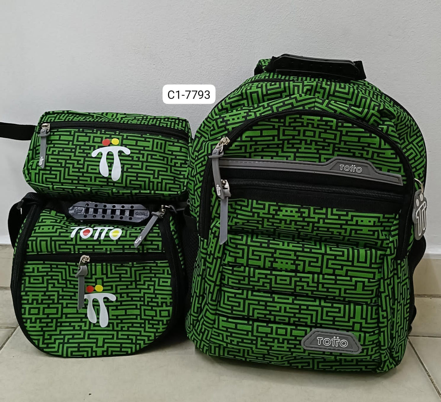 Combo Morral, Lonchera, cartuchera Para Niño (3 Piezas) C1-7793