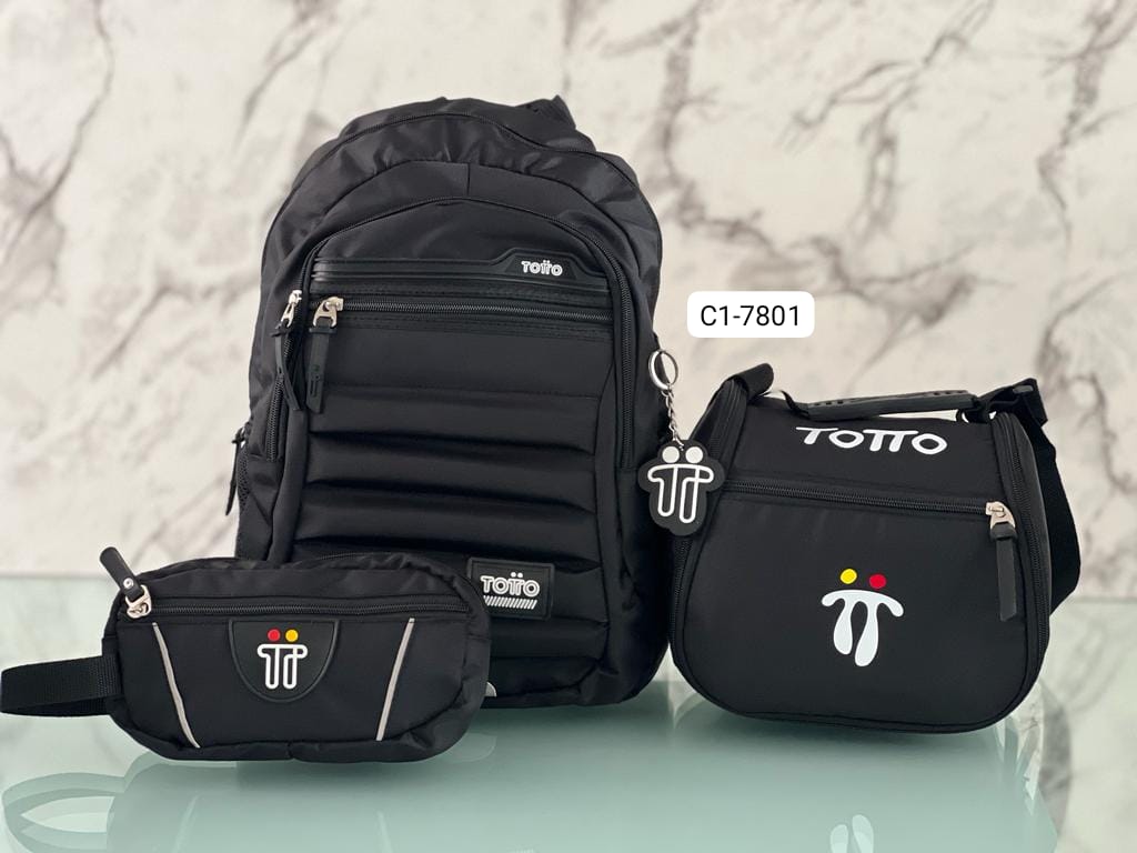 Combo Morral, Lonchera, cartuchera Unisex (3 Piezas) C1-7801