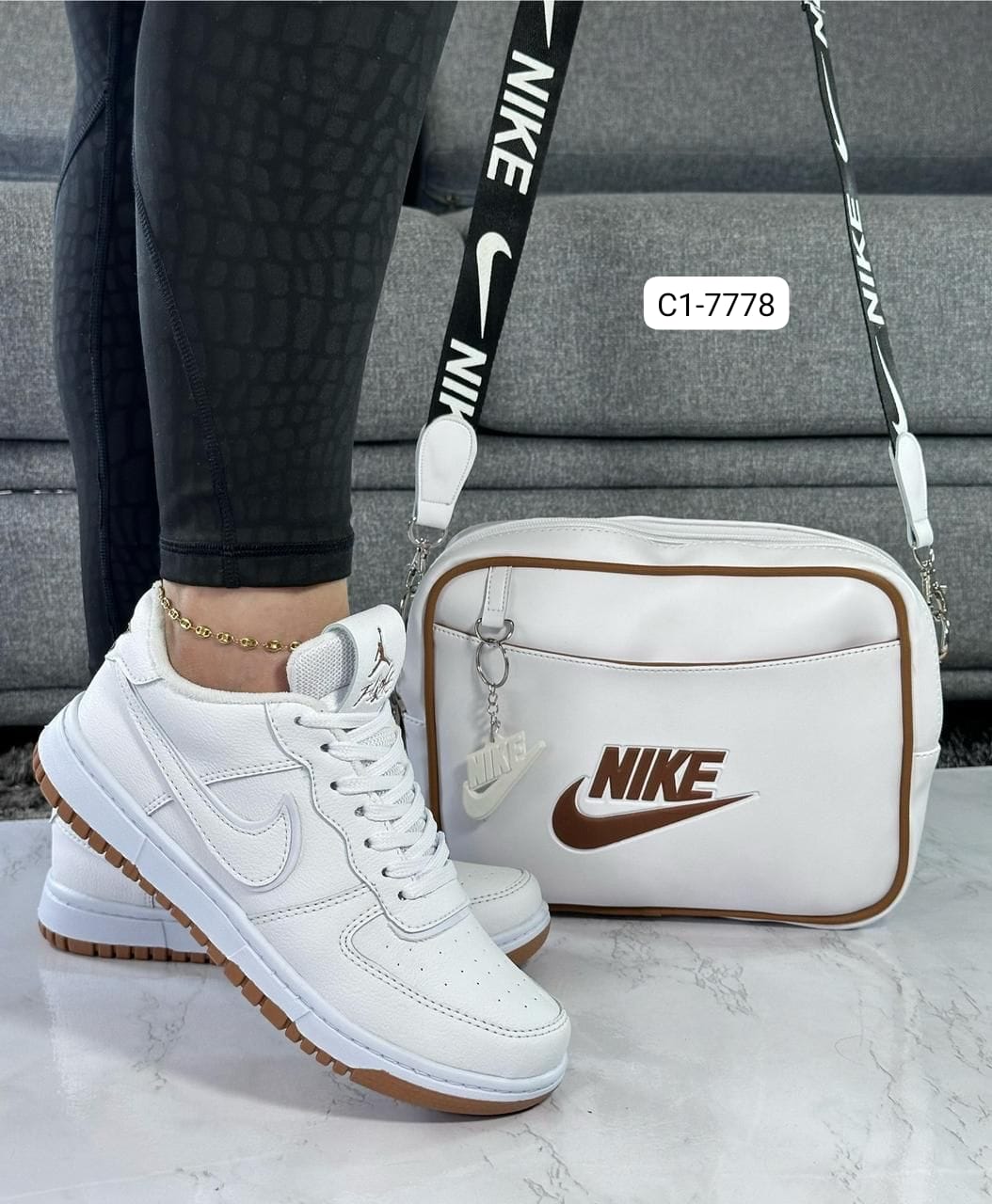 Combo Calzado, Bolso, Billetera Para Mujer (3 Piezas) C1-7778 (M)