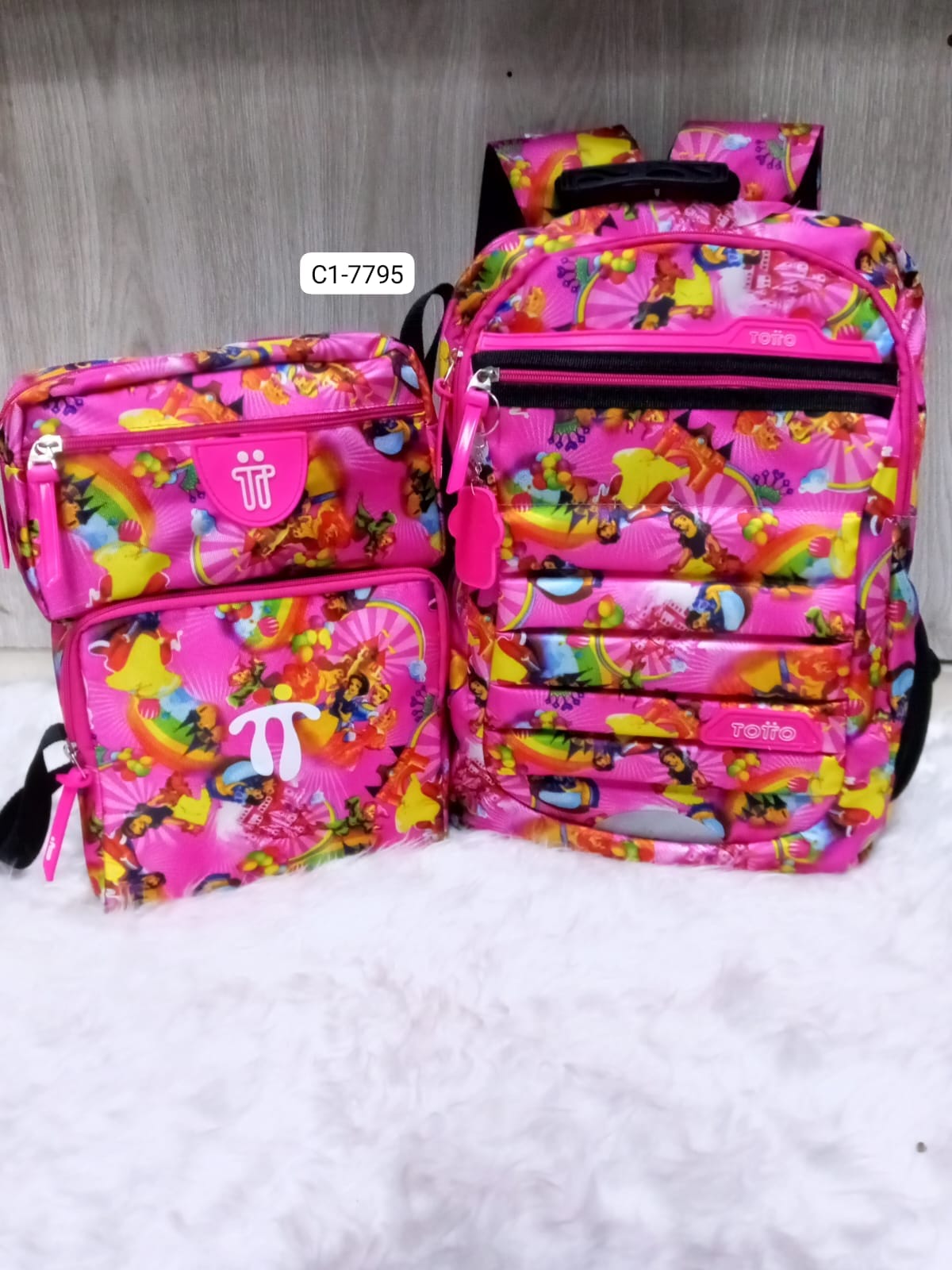 Combo Morral, Lonchera, cartuchera Para Niña (3 Piezas) C1-7795