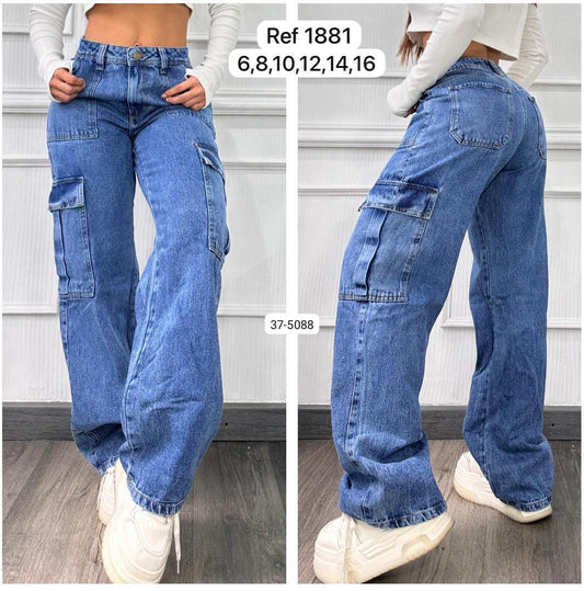 Jean Cargo Para Mujer 37-5088 (S)