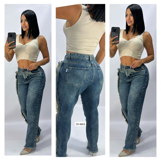 Jean Con Brillos Para Mujer 29-4865 (S)