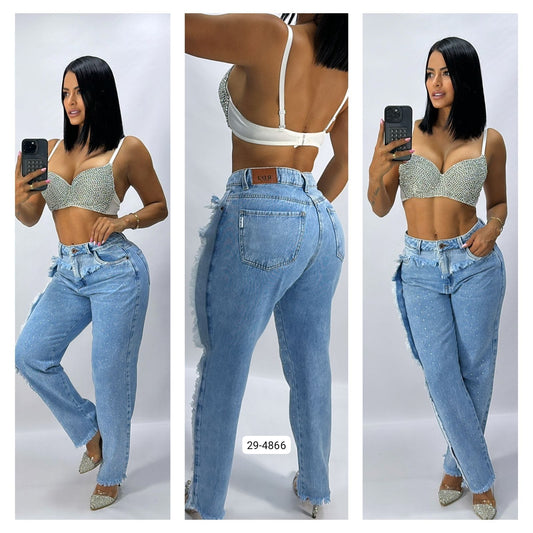 Jean Con Brillos Para Mujer 29-4866 (S)