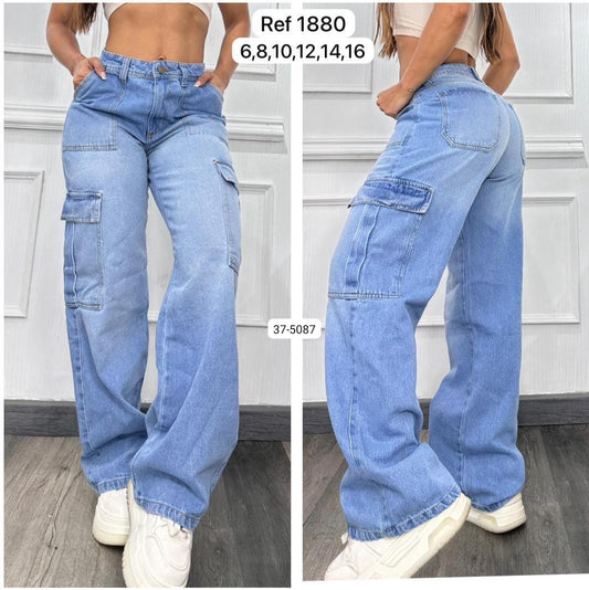 Jean Cargo Para Mujer 37-5087 (S)