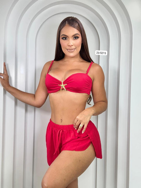 Vestido De Baño Tres Piezas Para Mujer 23-5215 (H)