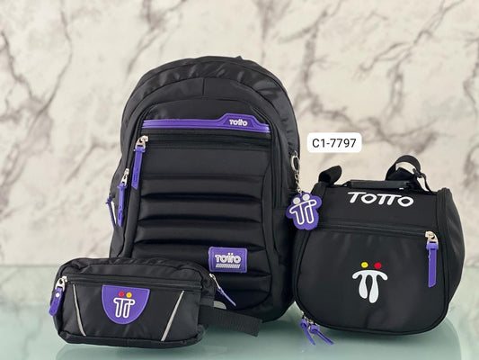 Combo Morral, Lonchera, cartuchera Para Niña (3 Piezas) C1-7797