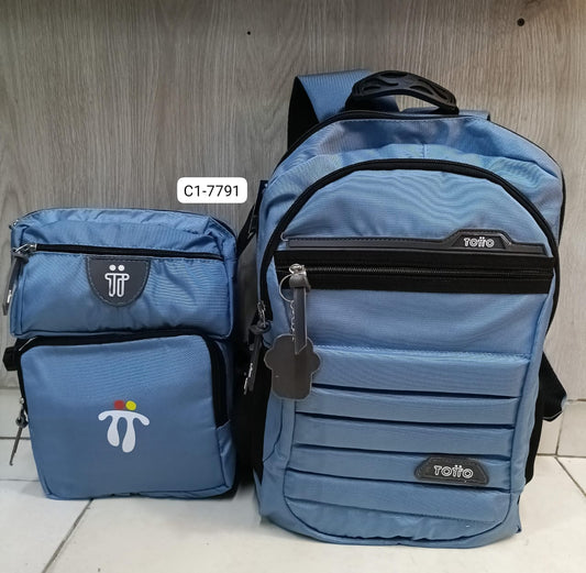 Combo Morral, Lonchera, cartuchera Para Niño (3 Piezas) C1-7791