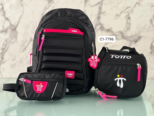 Combo Morral, Lonchera, cartuchera Para Niña (3 Piezas) C1-7796