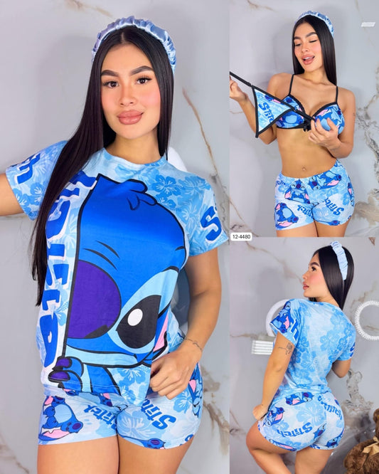 Pijama 4 Piezas Para Mujer 12-4480 (S)
