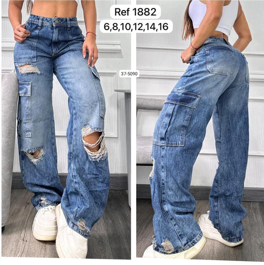 Jean Cargo Para Mujer 37-5090 (S)
