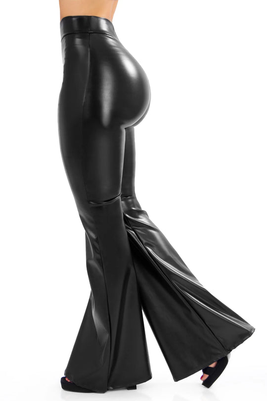Legging Cuerina Brillante Negro