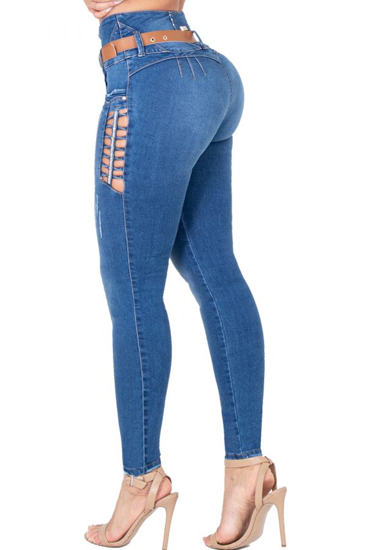  Fiorella Shapewear Levantador de glúteos para mujer, pantalones  vaqueros de cintura alta con levantamiento de glúteos, pantalones  colombianos 505bb, Azul : Ropa, Zapatos y Joyería